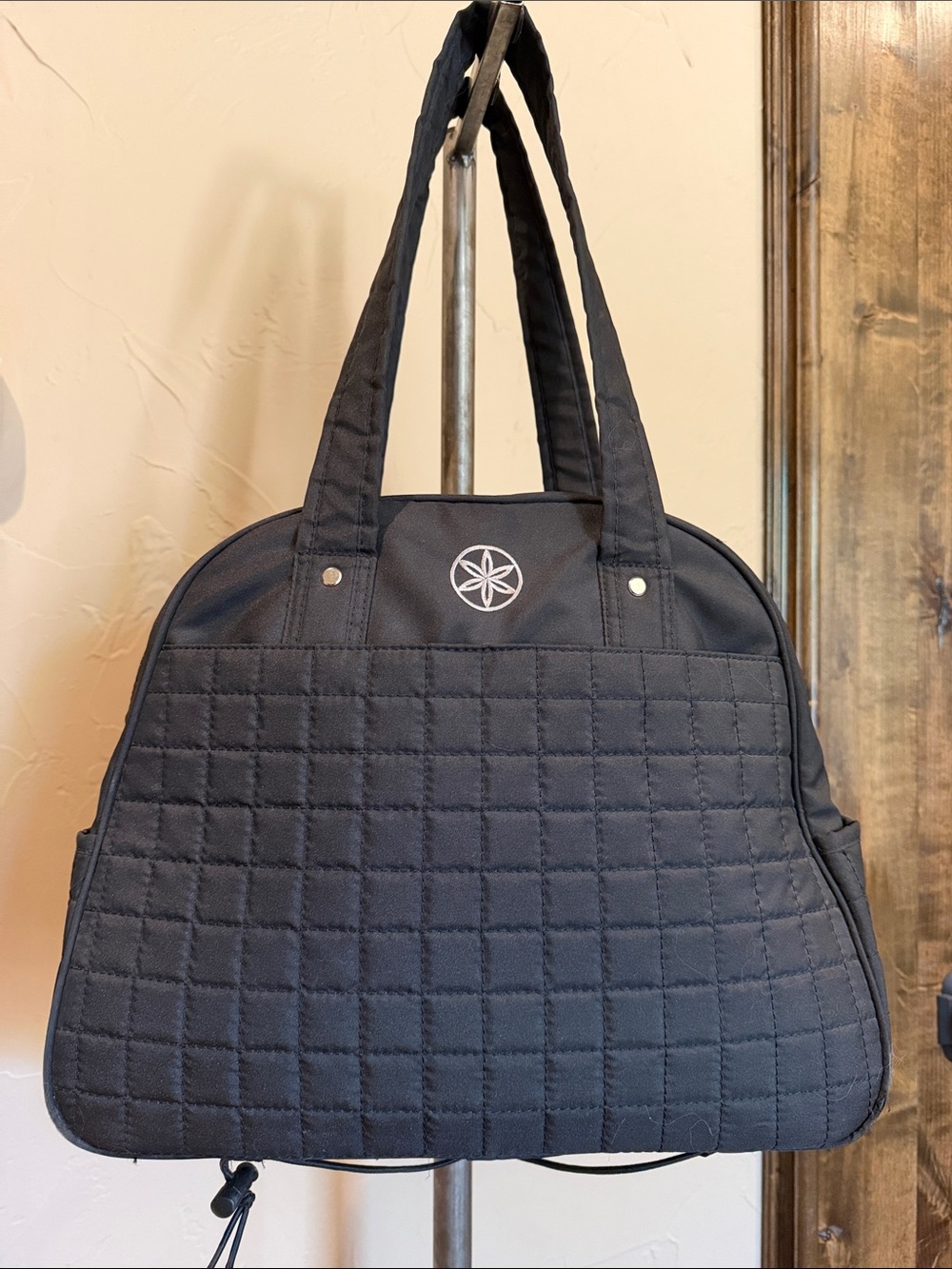 GAIAM Black Quilted Yoga Tote with Star Medallion